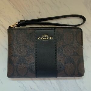Coach corner zip wristlet